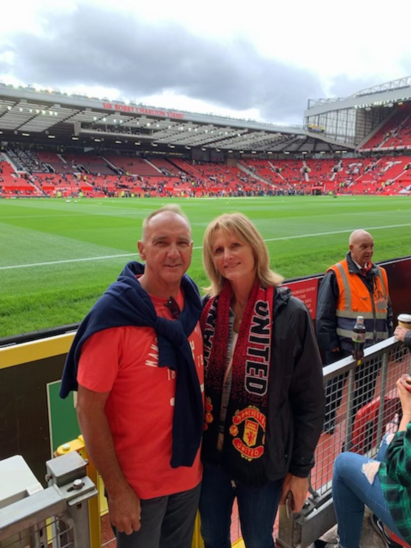 Jim Palm and Connie together at Old Trafford